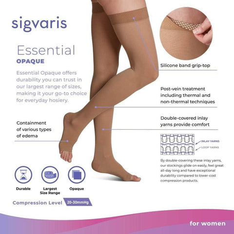 Essential Opaque for Women Thigh High 20-30 mmHg