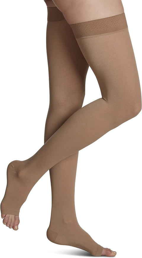 Essential Opaque Thigh High 30-40mmHg Open Toe