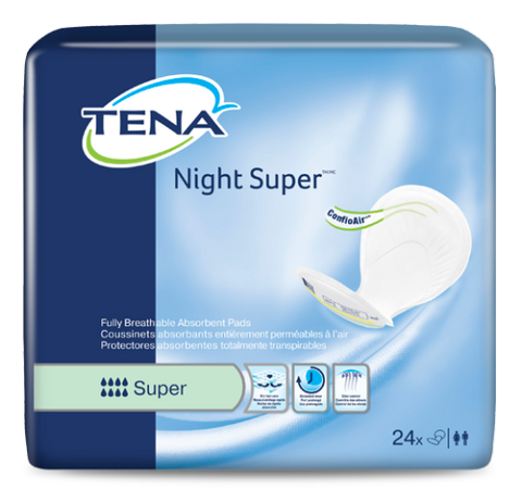Tena Night Super Maximum Absorbency Pads 24/bg 2/bx