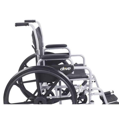 Drive Poly-Fly Transport Wheelchair Light Weight Quick Release Wheels 250lbs