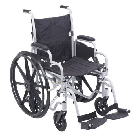 Drive Poly-Fly Transport Wheelchair Light Weight Quick Release Wheels 250lbs