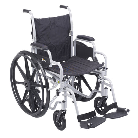 Drive Poly-Fly Transport Wheelchair Light Weight Quick Release Wheels 250lbs