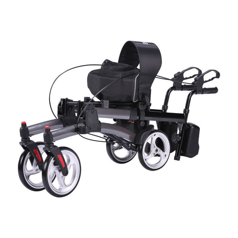 Drive Elevate Upright Walker with Seat Stand up Rollator for 300 lbs