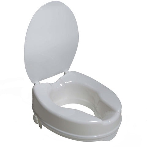 PCP Molded Raised Toilet Seat with Lid Height 4" for Elongated