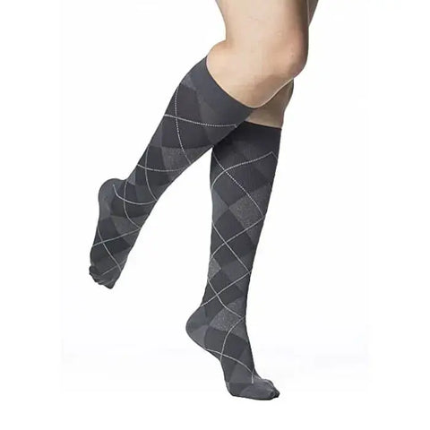 Style Microfiber Patterns for Women 20-30mmHg Graphite Large Long