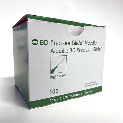 BD PrecisionGlide Hypodermic Needle 100/bx 21g x 1 1/4" single