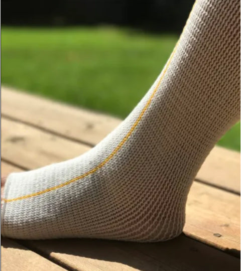 Compression Dynamics Edemawear Lymphedema Stockinet Medium Max Limb Circumference 75cm (30") Length 86cm (34") Foot To Groin Or Wrist To Shoulder, Yellow Stripe, Longitudinal Compression, Latex-Free